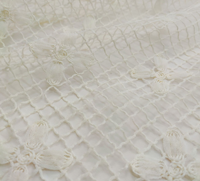 Magnifique tissu en maille de polyester brodé de style français, luxe léger, dentelle florale tridimensionnelle, tissu pour robe d'enfant