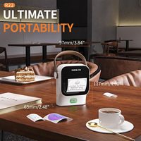 Machine à étiquettes Bluetooth Rongta R22 avec ruban, étiqueteuse sans fil portable, machine à étiquettes manuelle pour étiquettes de codes-barres
