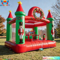 Nouvelle Arrivée - Château Gonflable Personnalisé en PVC pour Noël - Maison de Rebond Gonflable pour Enfants - Location pour Fêtes ou Usage Familial