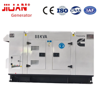 Générateur certifié CE ISO, usine de production, moteur diesel super silencieux Commins 88 kVA, puissance de secours 100 kVA 80 kW, 4BTA3.9-G11 avec alternateur Stamford