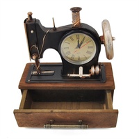 Machine à coudre de grande taille, artisanat métallique avec boîte de rangement, horloge modèles en bois et métal pour la maison, Souvenir, décor industriel Vintage