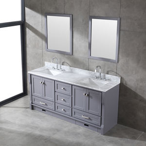 Meuble-lavabo de salle de bain haut de gamme de 72 pouces avec vasque en céramique et caractéristiques résistantes à l'eau - Product Image 2