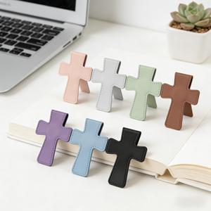 Wholesale PU Leather Concise Magnetic <b>Bookmark</b> for Textbooks Fashion Notebook Clip Magnet Durable <b>Bookmark</b> Gift for Read Lovers - Product Image 2