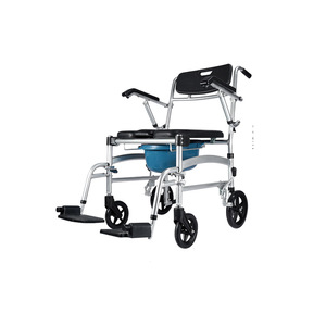 Silla de Ducha Plegable con Ruedas y Reposabrazos de Aleación de Aluminio, Capacidad de 150 kg, Equipo de Seguridad para Baño - Product Image 1