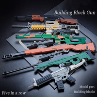 Venta caliente de fábrica HK416 Bloques de montaje educativo para niños Comer pistola de pollo Modelo pistola de juguete de plástico