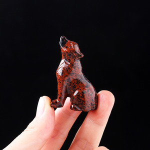 Statue de loup en cristal naturel à succès, figurine d'animal, ornements de croyance spirituelle pour la décoration de la maison, ami loup en cristal - Product Image 5
