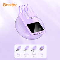 ÉCHANTILLON GRATUIT 10000 mAh Intégré 4 Câbles Powerbank PD QC Charge Rapide Chargeur Portable Power Bank 10000 Mah pour Téléphone Mobile