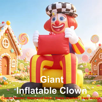 Clown gonflable personnalisé avec panneau vierge, modèle de dessin animé gonflable pour défilé de carnaval, événement, publicité, décoration