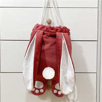 Festival Décoration Mignon Lapin Velours Lapin De Pâques Sac À Dos Personnalisé Pâques Cordon Bonbons Panier pour La Saint-Valentin Halloween