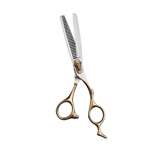 Kit de 6 ciseaux à cheveux professionnels de 6 pouces, design ergonomique 440c, pour coupe de cheveux, en plastique noir, fabrication coréenne. - Product Image 3