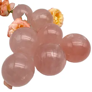 Оптовая продажа, небольшие размеры, хорошее качество, хрустальные шаровые шарики из розового кварца для исцеления