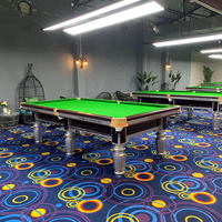 Table de billard de luxe 9FT en ardoise, table de snooker professionnelle avec système de retour de billes, poches en cuir, personnalisable OEM pour usage commercial