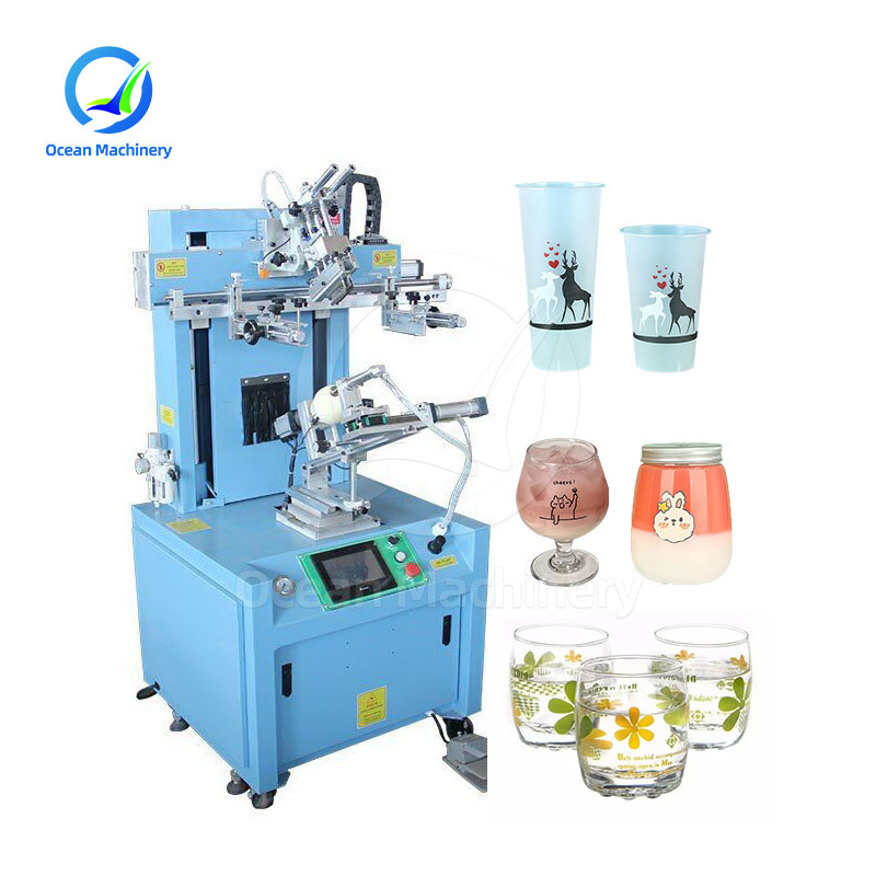 Semi automatic Multicolor Cups Screen Printing