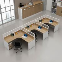 Bureau de direction modulaire moderne, grand bureau d'ordinateur pour 2 à 10 personnes, mobilier de bureau en bois avec style panneau