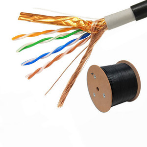 สายเคเบิลอีเธอร์เน็ต Cat5e สำหรับภายนอกอาคาร SFTP ป้องกันสองชั้น ทองแดงแท้ กันน้ำ ฝังดินได้โดยตรง สำหรับกล้องวงจรปิด POE 1 กิกะบิต 100MHz สายเน็ตเวิร์ค - Product Image 4