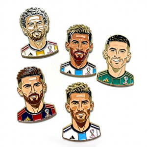 Manufacturer Custom Souvenir Durable Personalized Enamel Lapel <strong>Pin</strong> Personalized Designs Metal <strong>Football</strong> Soccer Star Gift <strong>Badge</strong> - Product Image 1