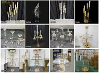Candélabre de table transparent en acrylique à 5 bras avec support de bougie décoratif argenté style ouragan pour décoration de bougies LED
