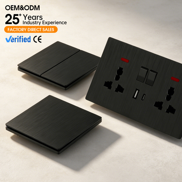 250V Universal Power Socket with Type-C USB Port and LED Indicator Wall-Mounted Switch Socket