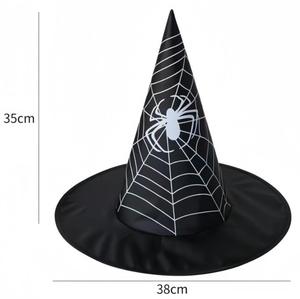 Sombrero <span class=keywords><strong>de</strong></span> Mago <span class=keywords><strong>de</strong></span> bruja negra con impresiones <span class=keywords><strong>de</strong></span> murciélago <span class=keywords><strong>de</strong></span> telaraña <span class=keywords><strong>de</strong></span> calabaza decoración <span class=keywords><strong>de</strong></span> Halloween y accesorios <span class=keywords><strong>de</strong></span> disfraz <span class=keywords><strong>de</strong></span> Cosplay - Product Image 4