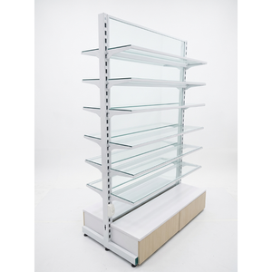 Modern Metal Frame Powder Coating Glass back and Glass <b>Shelves</b> Double-sided Vietnam Newtek Freestanding Glass Panel - Product Image 5