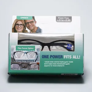 Lunettes <span class=keywords><strong>de</strong></span> lecture unisexe haut <span class=keywords><strong>de</strong></span> gamme à monture souple avec zoom intelligent et <span class=keywords><strong>verres</strong></span> dégradés noirs pour presbytes d'âge moyen et personnes âgées - Product Image 1