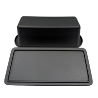 Moule à pain en fonte pré-assaisonné avec couvercle, moule à pain rectangulaire, ustensile de cuisson