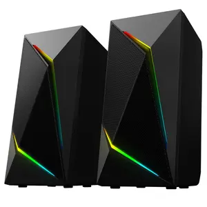 SATE(AS-92001 B) Wholesale 2.0 Gaming RGB Speaker PC Accessories Gamer Lighting Desktop Portable USB RGB Speaker