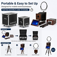 Écran tactile 15,6 pouces, 60W, équipement de fête et de mariage, photomaton portable en bois