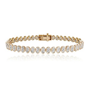 Bracciale Tennis con Zirconia Cubica Ovale, Gioielli di Moda in Argento Sterling 925, Resistenti all'Ossidazione e Impermeabili - Product Image 1