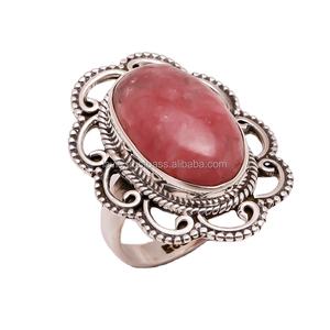 Vente en gros de bagues en pierres précieuses de rhodochrosite naturelle en argent sterling 925 bijoux fins du fabricant et fournisseur - Product Image 1