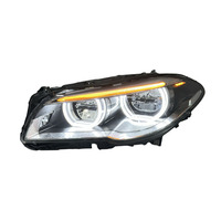 Phares LED SJC pour BMW Série 5 F10 F18 2010-2017, style Angel Eyes, double couleur, jaune/blanc, plug and play