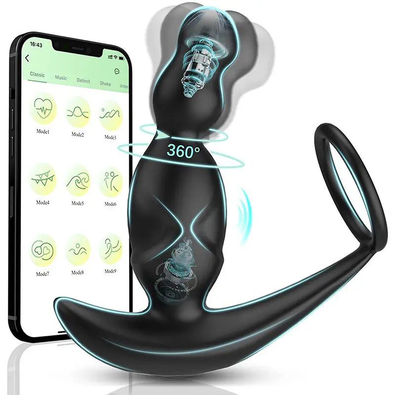 Xoay hậu môn đồ chơi người lớn với 9 chế độ rung tuyến tiền liệt Massager Đồ chơi tình dục cho nam giới mông cắm