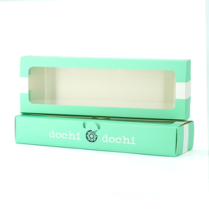 Boîte de boulangerie longue rayée menthe en gros, <span class=keywords><strong>prix</strong></span> d'usine, boîte en papier de qualité alimentaire avec fenêtre transparente en PVC pour macarons - Product Image 5