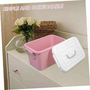 กล่องเก็บของพลาสติกแบบซ้อนได้ขนาดใหญ่พร้อมฝาปิดและหูหิ้วแบบพกพา ชุด 5 ขนาด สไตล์นอร์ดิก สำหรับจัดเก็บเสื้อผ้าในบ้าน ขายส่ง - Product Image 4