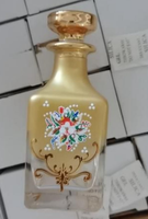 Botol parfum tampilan penjualan panas pola bunga lukisan emas klasik bentuk persegi ukiran UV mewah 150ml