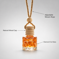 Diffuseur Auto Écologique Bouchon Bois Verre Diamant Flacon Parfum Suspendu Aromathérapie Huiles Essentielles Prix Gros