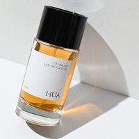 Nouvelle conception de flacon de parfum à bouchon à pression de 30 ml, 50 ml, 100 ml, flacon de parfum rond en verre avec bouchon noir