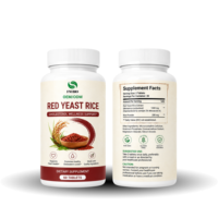 Comprimés de Riz Rouge Fermenté OEM ODM 1200mg 2% Monacoline K Soutien Cardiaque et Cholestérol Non-OGM Sans Gluten 60 Comprimés Marque Privée