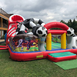 Outdoor party commercial-grade soccer stadium <b>inflatable</b> bouncer and slide combo giant football playground - Product Image 6