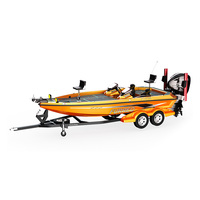 Bateau de pêche en aluminium léger et durable de qualité supérieure avec moteur de 150 CV pour une utilisation en eau salée et en eau douce, vitesse de 75 à 90 km/h