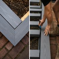Revêtement de terrasse en PVC cellulaire de qualité supérieure avec aspect bois composite massif, style Trex brossé, installation par clipsage pour usage extérieur et jardin