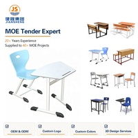 Ensemble de bureau et chaise d'école moderne, structure métallique, table en bois, mobilier de classe durable, OEM ODM