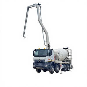Camion Betoniera con Pompa Mercedes-Benz Arocs 3743 Bianco 8x4 con Braccio Telescopico e Elevato Momento di Carico - Product Image 1