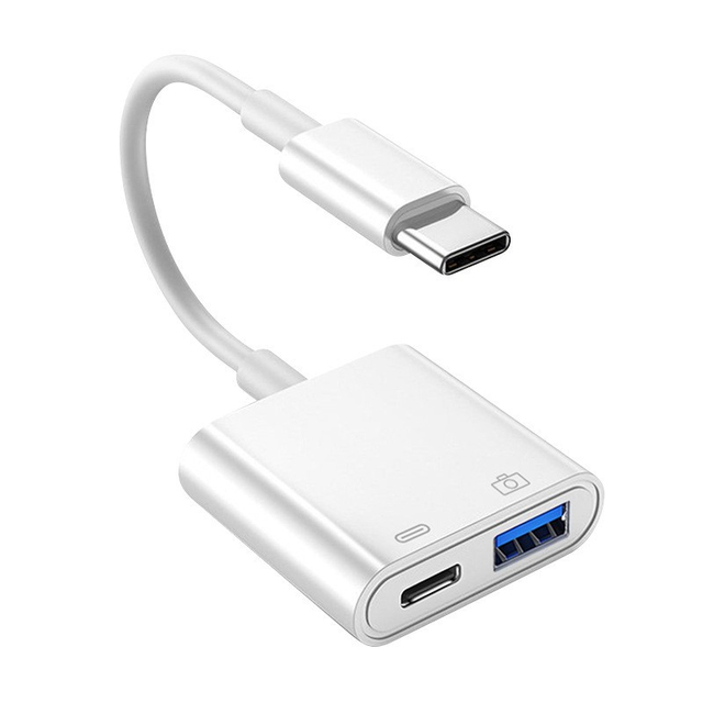 2 in 1 Usb Otg Adapter for Iphone Mouse Keyboard Fast Charging U Disk Camera Cardreader Data Converter