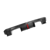 Diffuser Bumper belakang, bahan serat karbon kering gaya SQ dengan lampu LED untuk BMW M3 G80 4 pintu/M4 2 pintu 2021 + G80 G82 G83 Diffuser belakang