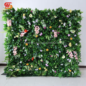 Toile de fond murale en herbe artificielle à feuilles de palmier vertes, faite à la main, lisse, pour la décoration de fête d'anniversaire - Product Image 2