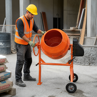 Bétonnière portable 350L avec moteur 4kW, fonctionnement manuel pour une efficacité élevée, idéale pour les fondations, les dalles et les petits bâtiments