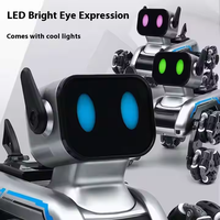 Jouets éducatifs pour enfants : Chien robot télécommandé 8 roues avec musique et lumières, voiture de cascade RC, batterie au lithium, machine d'apprentissage 5-7 ans