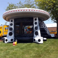 Château gonflable commercial en PVC, combo UFO, château gonflable, vaisseau spatial, trampoline, toboggan, taille personnalisable pour