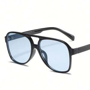 Lunettes de soleil pilote à grande monture couleur bonbon pour hommes et femmes, avec logo personnalisé, double pont, forme carrée - Product Image 3